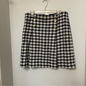 Talbots Black and White Plaid Mini Skirt